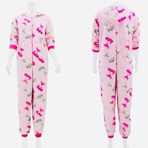 NWT Global Women's warm Fleece Hooded Jumpsuit Pajamas Union Suit,S,M,L,XL,foxes